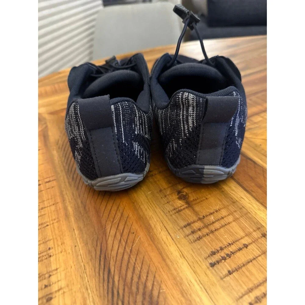 WHITIN Men’s 8 Minimalist Barefoot Trail Shoes EU 41 Black Blue Gray Wide Toe